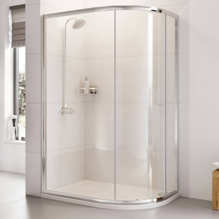 Roman Haven6 One Door Offset Quadrant Shower Enclosure in Silver