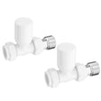 Ajax Patterned Straight Radiator Valves in White