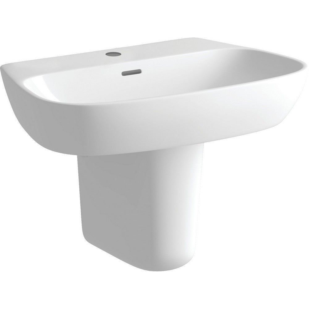 Ajax Weelsby 600mm 1TH Basin With Semi Pedestal 1