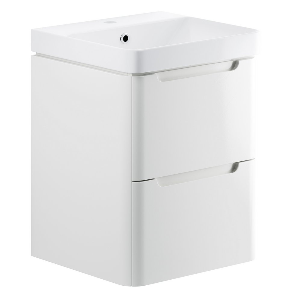 Ajax Ferriby White Gloss Wall Hung Vanity Unit 500mm