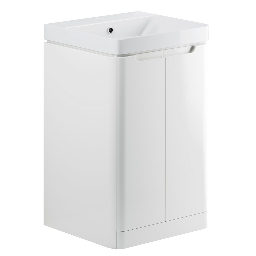 Ajax Ferriby White Gloss Floor Standing Vanity Unit 500mm