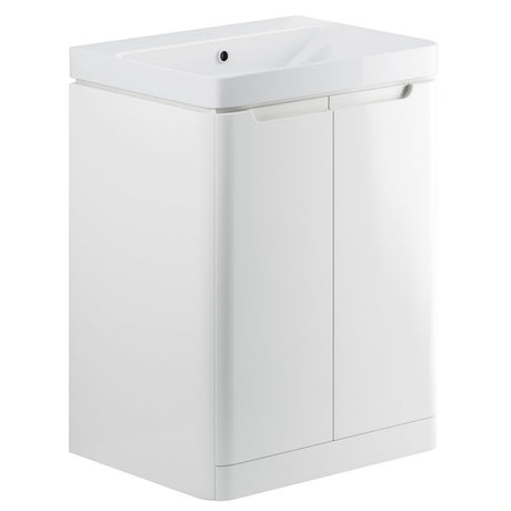 Ajax Ferriby White Gloss Floor Standing Vanity Unit 605mm