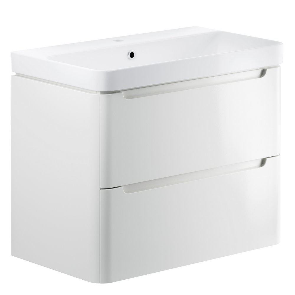 Ajax Ferriby White Gloss Wall Hung Vanity Unit 805mm