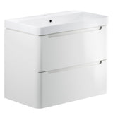 Ajax Ferriby White Gloss Wall Hung Vanity Unit 805mm