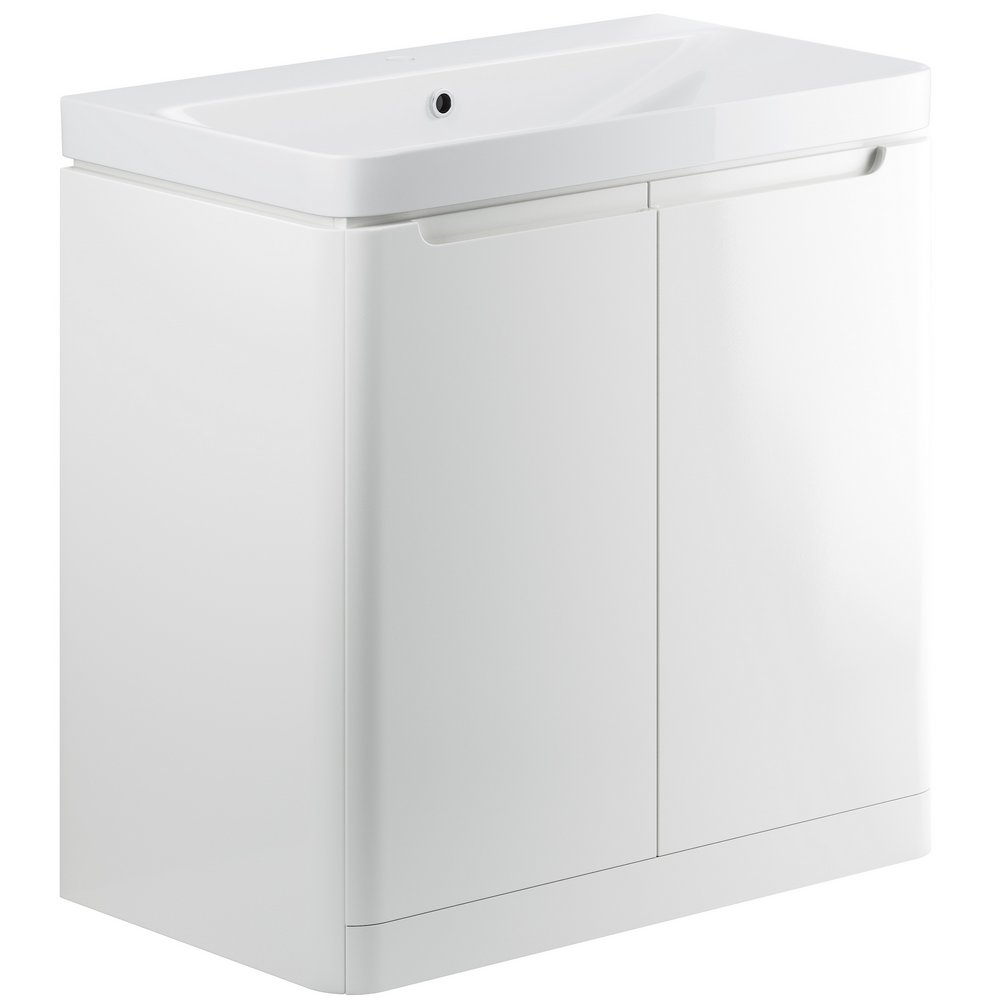 Ajax Ferriby White Gloss Floor Standing Vanity Unit 805mm