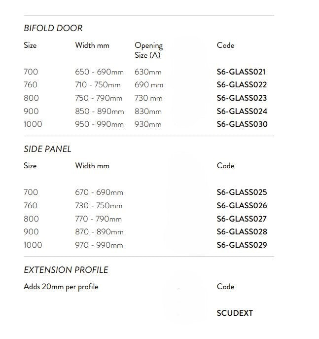 Scudo S6 Chrome Bifold Semi Frameless Shower Door