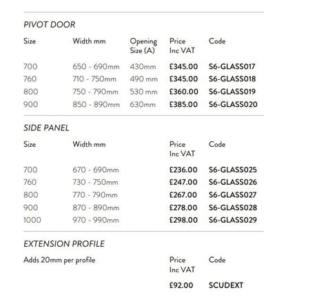 Scudo S6 Chrome Pivot Shower Door