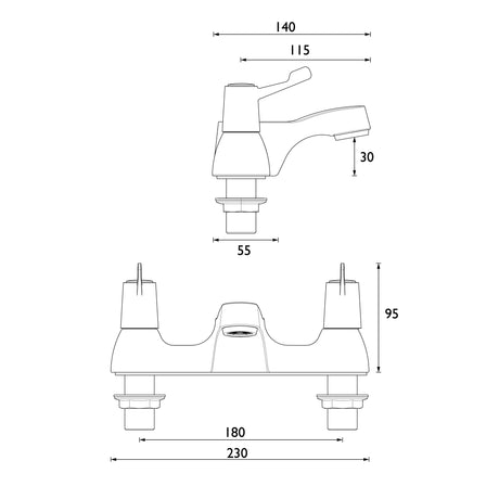 Bristan Bristan Value Lever Bath Filler Dimensions