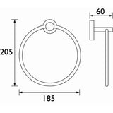 Bristan Round Towel Ring in Chrome Dimensions