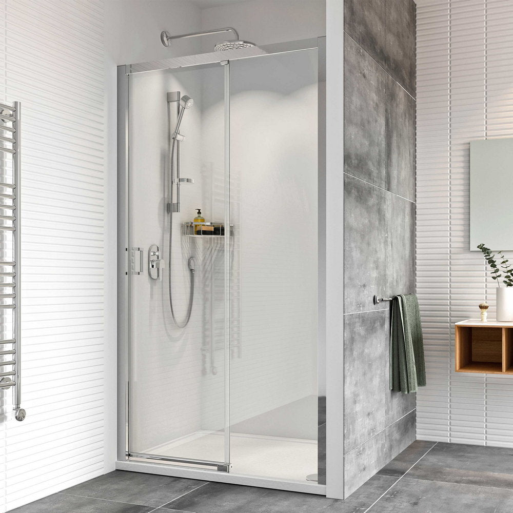 Roman Haven8 Level Access Left Handed Sliding Shower Door in Silver