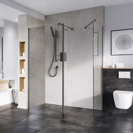 Roman Haven Select 10mm Gunmetal Wetroom Panel