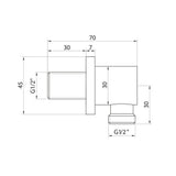 Scudo Black Round Outlet Elbow Dimensions