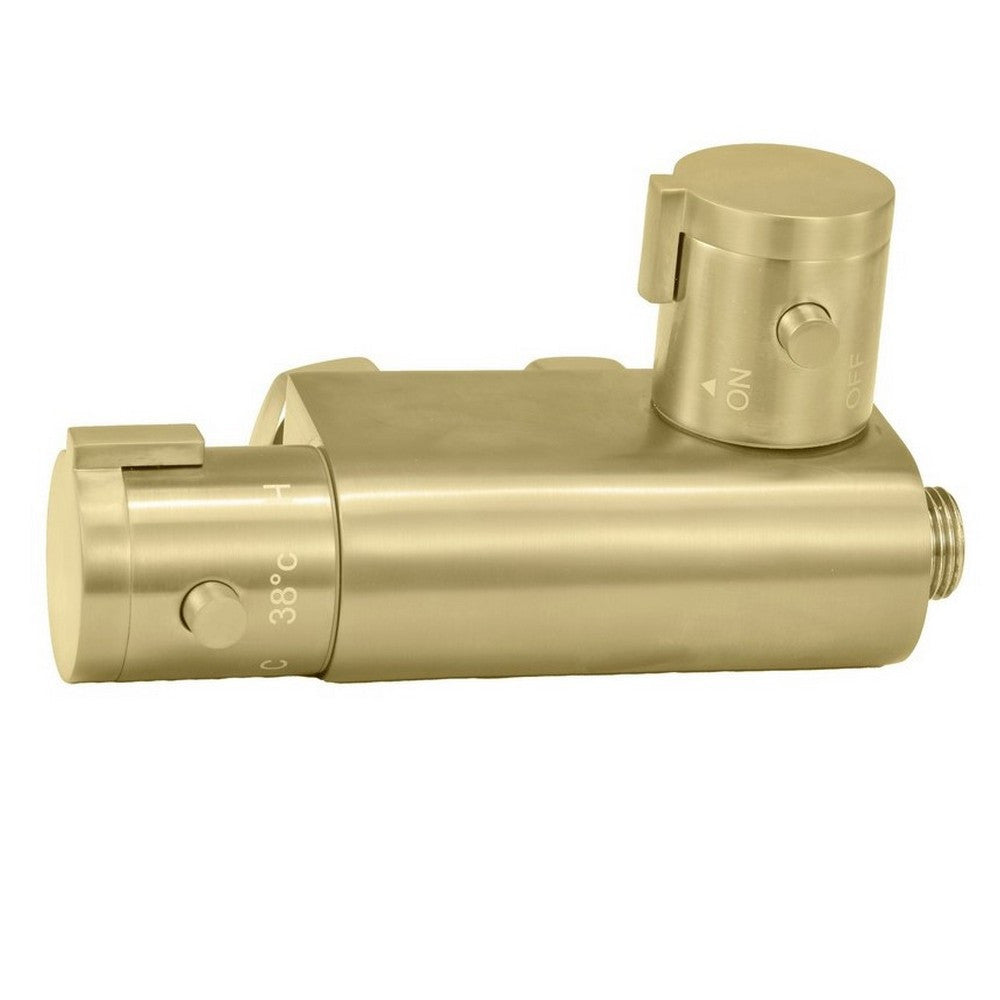 Scudo Brushed Brass Thermostatic Douche Vertical Valve