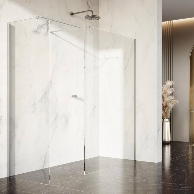 Scudo Dawn Minos Frameless Chrome Wetroom Panel