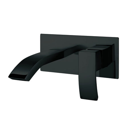 BLACK253ORBL Scudo Descent Black Wall Mounted Basin Mixer