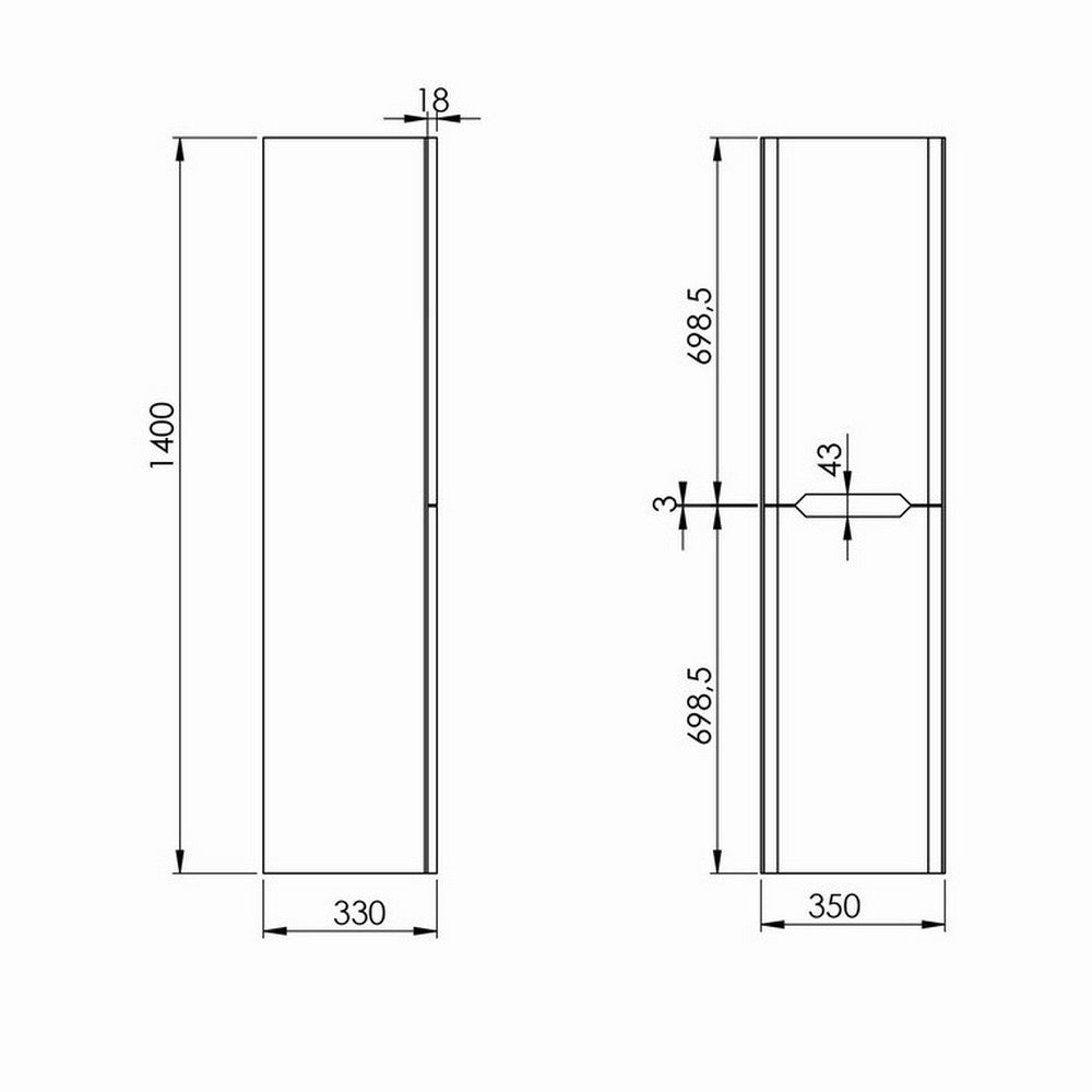 Scudo Ella Anthracite Tall Boy Cabinet Dimensions