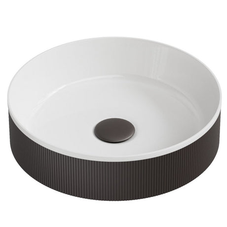 Scudo Koko Round Fluted Countertop Basin Black