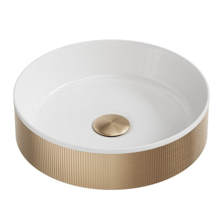 Scudo Koko Round Fluted Countertop Basin Brass