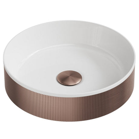 Scudo Koko Round Fluted Countertop Basin Bronze