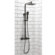 Scudo Lunar Black Square Rigid Riser Shower