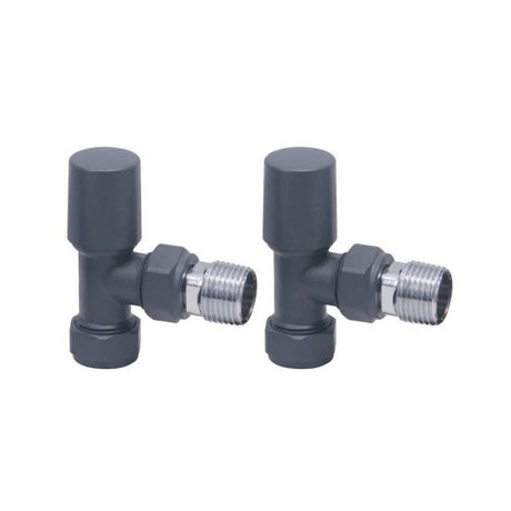 Scudo Modern Angled Anthracite Radiator Valves