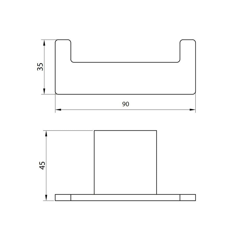 Scudo Napoli Robe Hook Gunmetal Dimensions