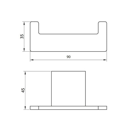 Scudo Napoli Robe Hook Gunmetal Dimensions