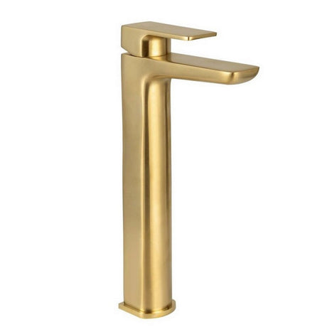 Scudo Muro Brushed Brass Tall Basin Mixer