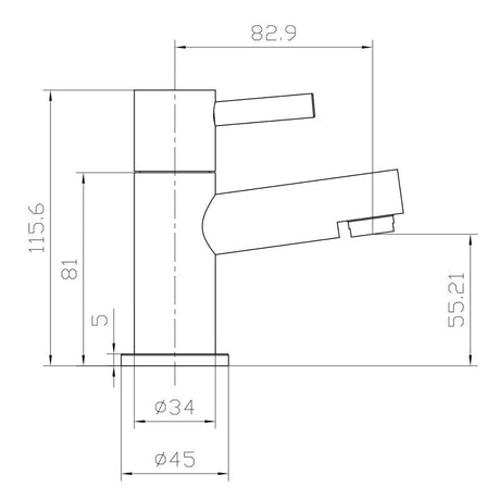 Scudo Premier Chrome Basin Taps dimensions