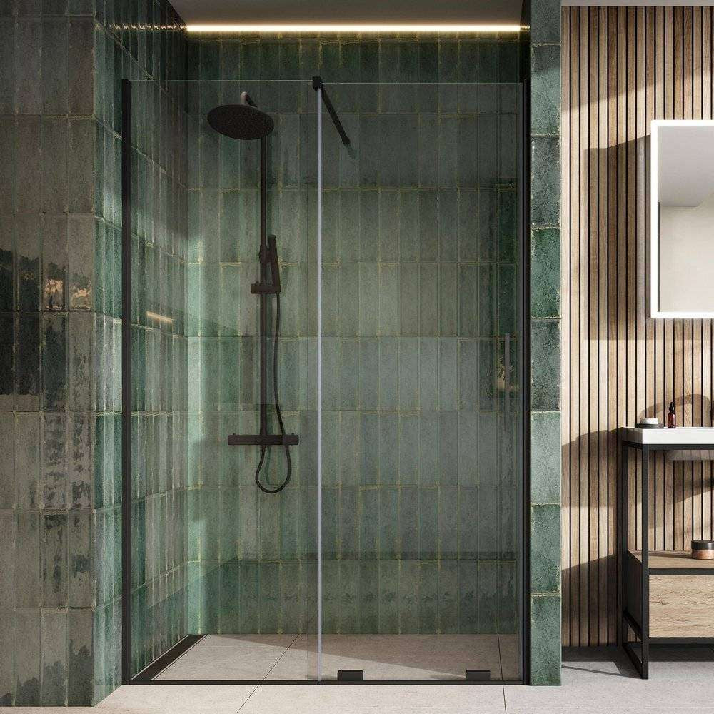 Scudo S8 Momentum Black Sliding Wetroom Panel