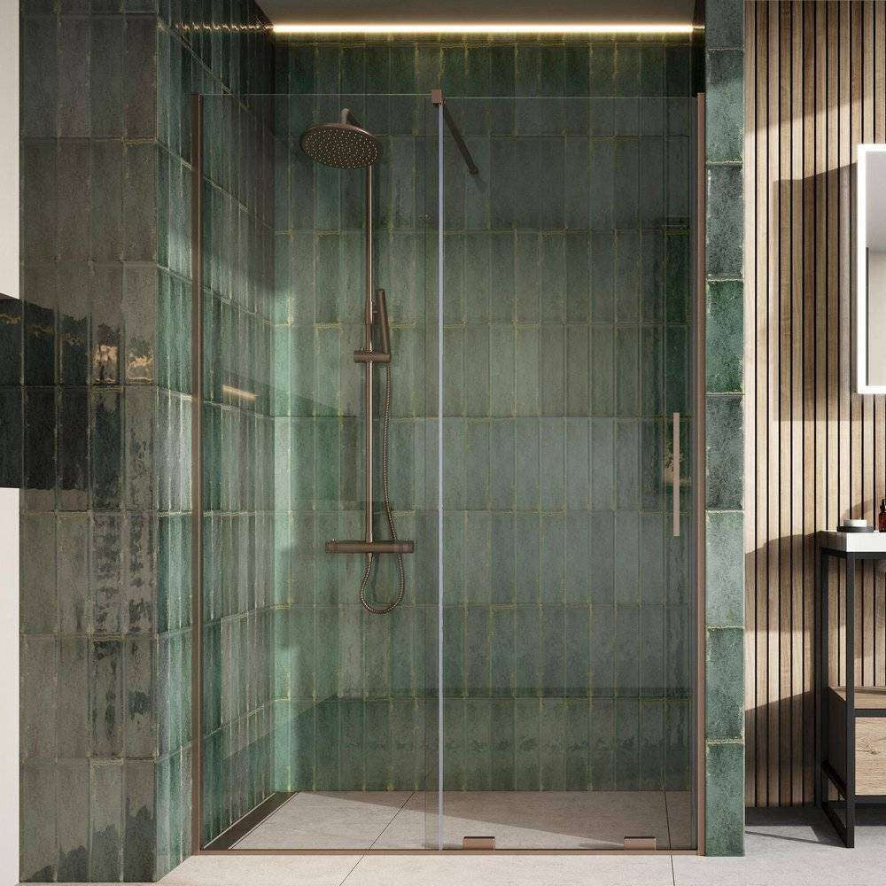 Scudo S8 Momentum Brushed Bronze Sliding Wetroom Panel