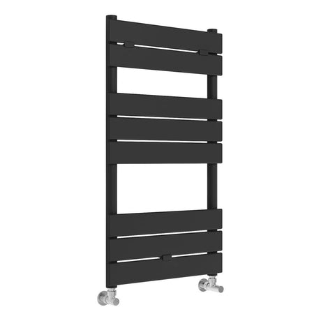 The Ajax Dovedale 840 x 500mm Square Ladder Towel Warmer in Black