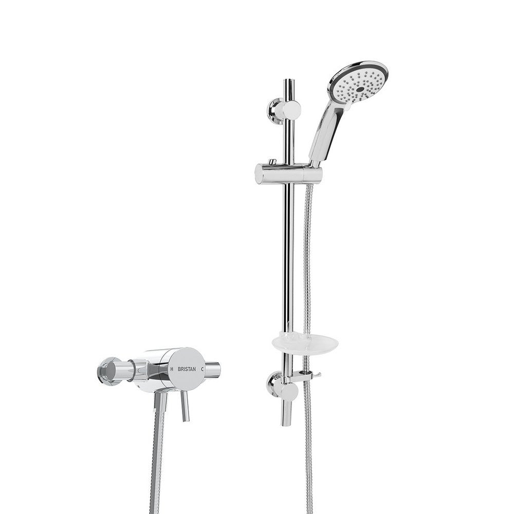 Bristan Prism Thermostatic Exposed Single Control Shower with Adjustable Riser Kit
