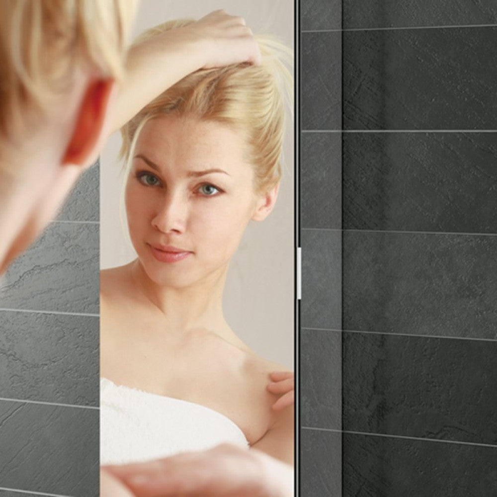 HIB Eris 30 Aluminium Bathroom Cabinet with Mirror Sides 300 x 1700mm lifestyle 2