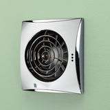 HIB Hush Chrome Wall Mounted Fan with Timer