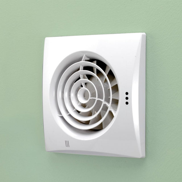 HIB Hush White Wall Mounted Fan with Timer