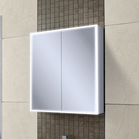 HIB Qubic 60 LED Aluminium Bathroom Cabinet 600 x 700mm lifestyle