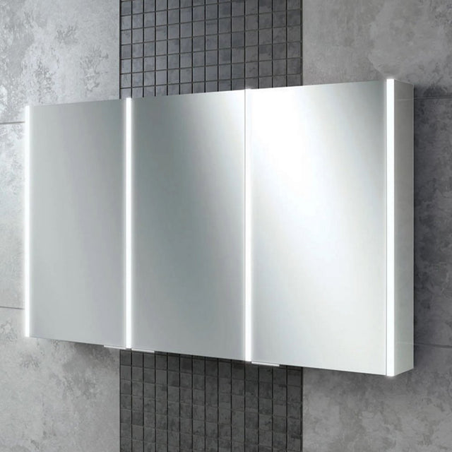 HiB Xenon 120 LED Aluminium Bathroom Cabinet with Mirrored Sides 1205 x 700mm