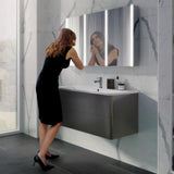 HiB Xenon 120 LED Aluminium Bathroom Cabinet with Mirrored Sides 1205 x 700mm lifestyle