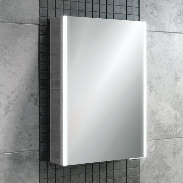 HiB Xenon 50 LED Aluminium Bathroom Cabinet with Mirrored Sides 505 x 700mm