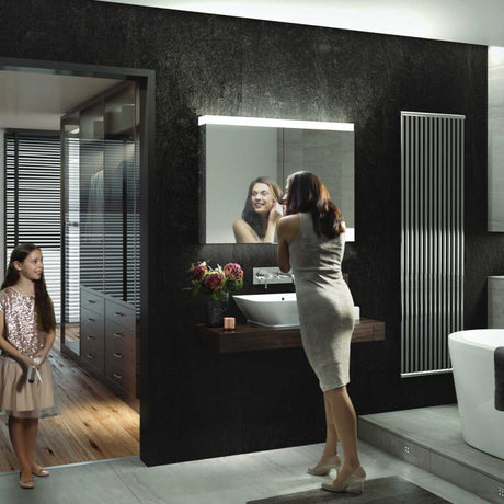 HiB Apex 100 LED Aluminium Bathroom Cabinet with Mirrored Sides 1000 x 750mm