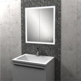 HIB Vanquish 60 LED Demisting Recessed Aluminium Bathroom Cabinet 630 x 730mm lifestyle