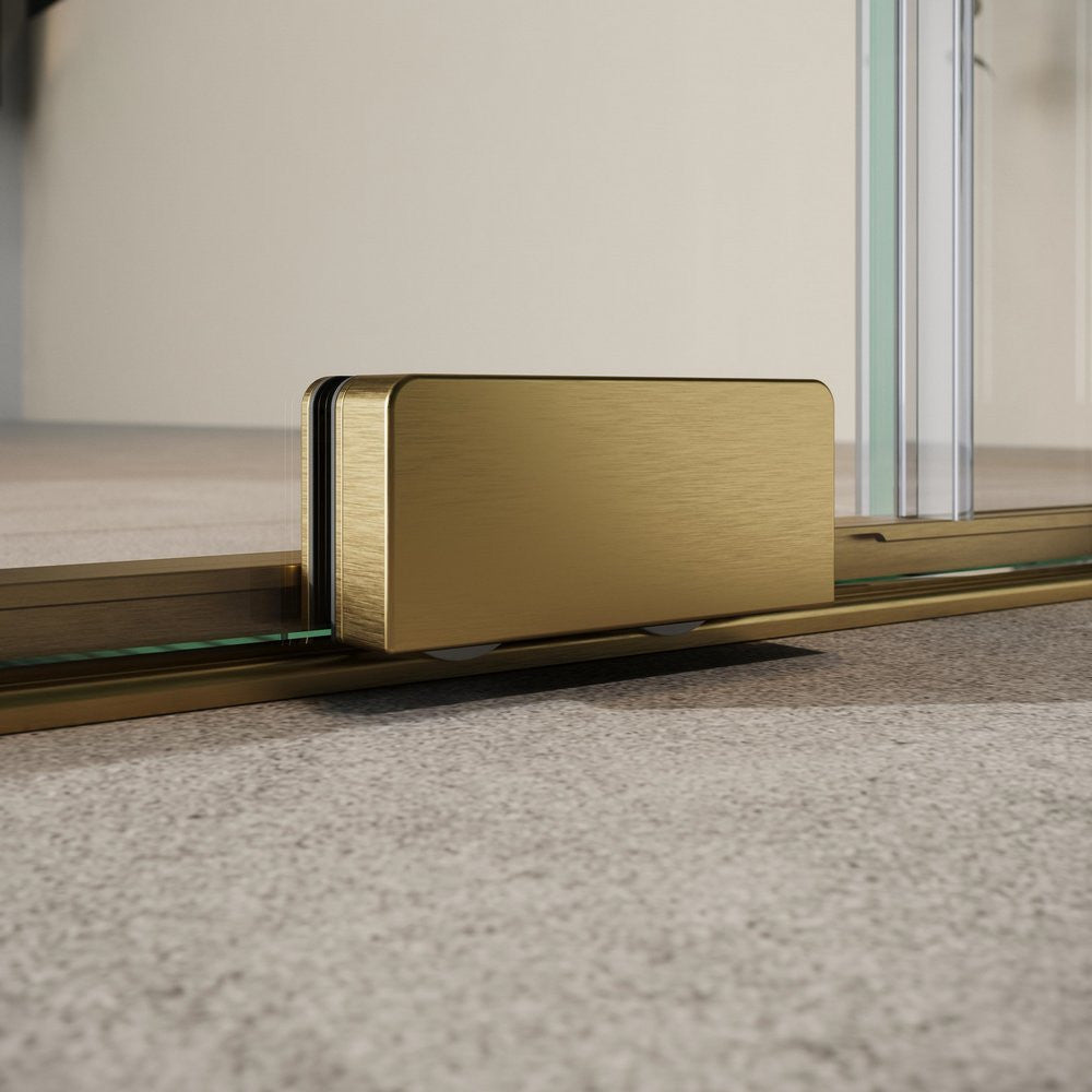 Scudo S8 Momentum Brushed Brass Sliding Wetroom Panel