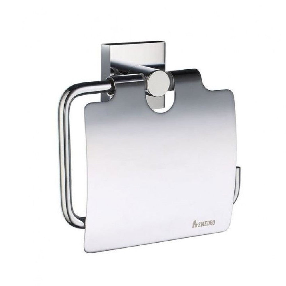 Smedbo House Toilet Roll Holder with Cover Polished Chrome